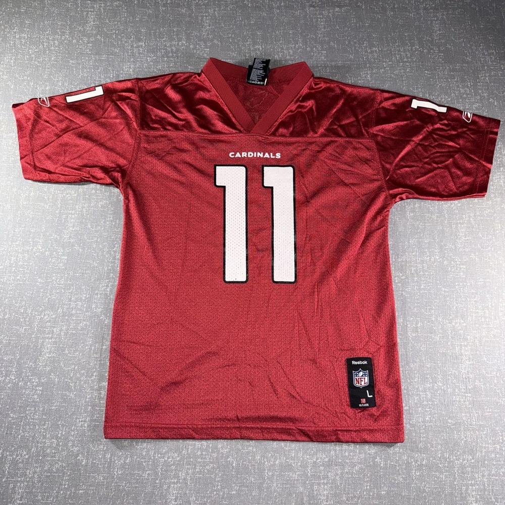 Arizona Cardinals Jersey Boys Large Red NFL Football Larry Fitzgerald 11 Reebok
